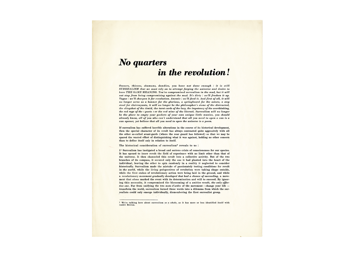 No quarters in the revolution!