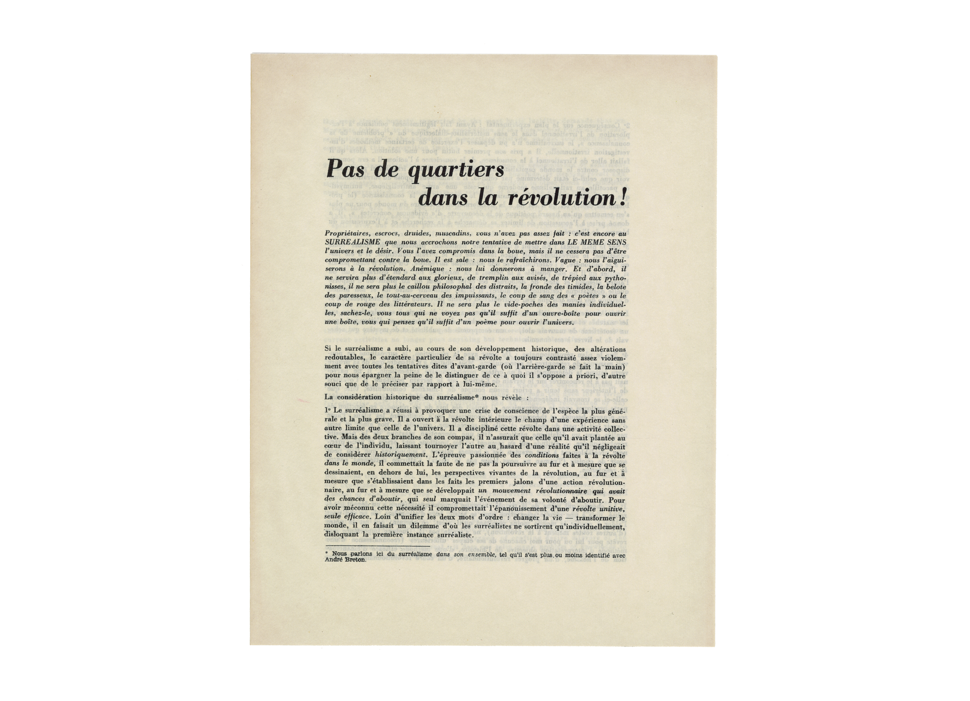 No quarters in the revolution!