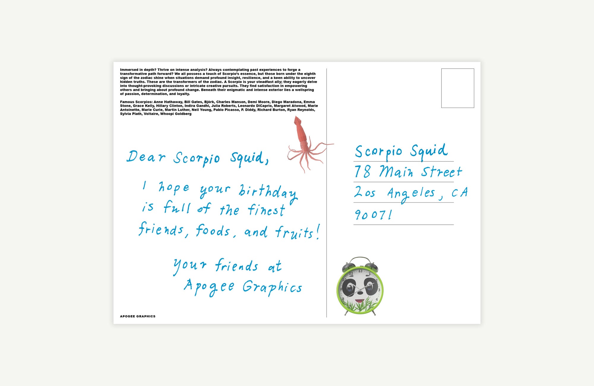 Scorpio Primal Astrology Postcard