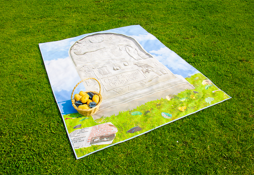 Broodthaers Tombstone Beach Towel